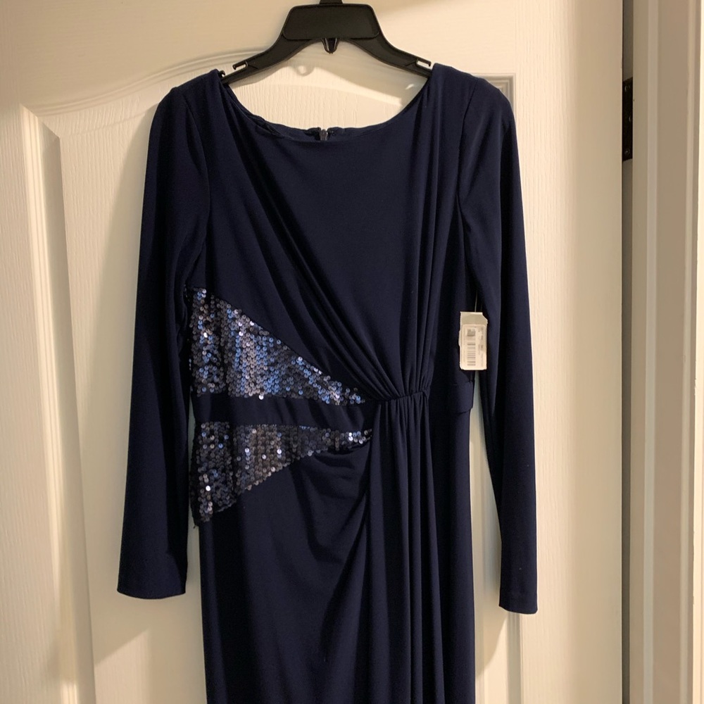 New w tag long sleeve navy gown